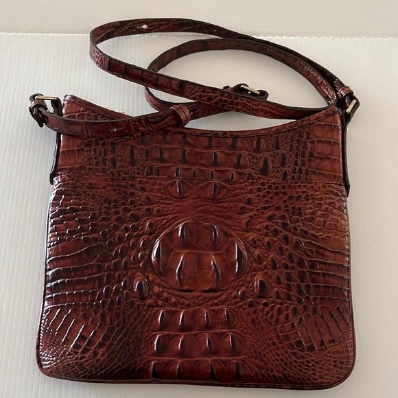 NWT Brahmin Jody Pecan Melbourne Croc-Embossed Leather Crossbody - Picture 4 of 16